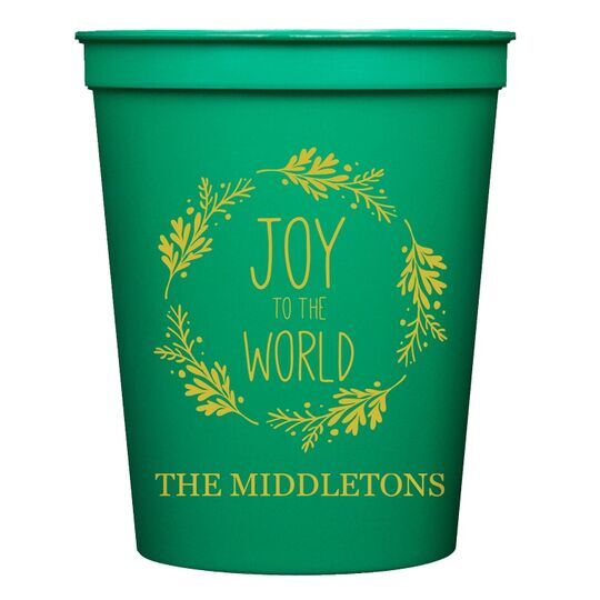 Joy to the World Wreath Stadium Cups
